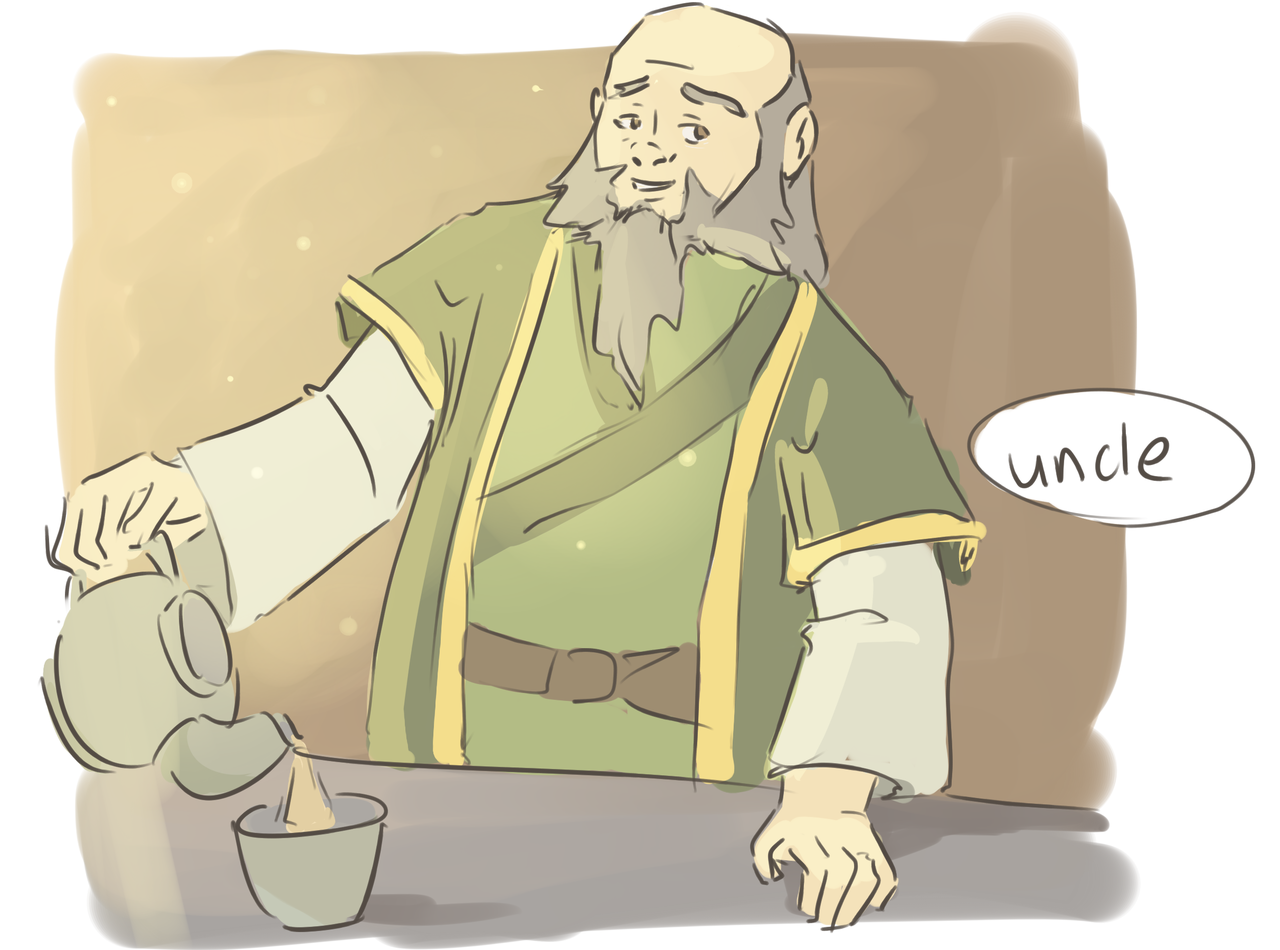pukotort: zukka week day 4 free day uncle iroh is very happy his nephew   