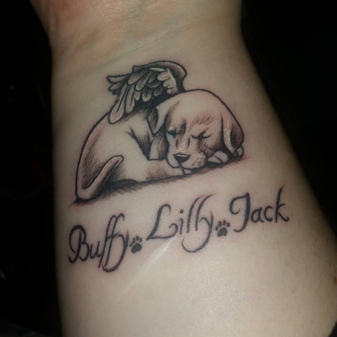 My babies.  #nofilter #tattoo #puppytattoo #angelpuppy
