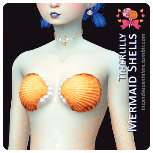 incandescentsims: Tigerlilly’s Mermaid Shells recoloured in @berrygameplay’s Candy 