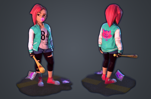 I did some new renders of my chick! Koozebane: Refers to punkers, New Wavers, or anyone else “