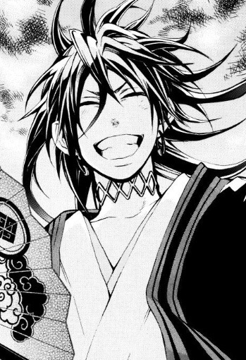 minobishe:  Tenka and his crab-like hair style (Donten ni Warau) 