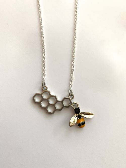 Bee and Honeycomb Necklace by HoneyFaunJewelry, $12.50 + free shippinginstagram