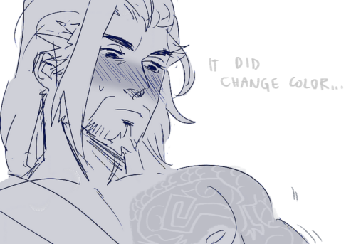 ch4tte: an anon sent something along the lines of genji showing off his new carbon fiber skin to his brother who questioned if his cum changed colors too 