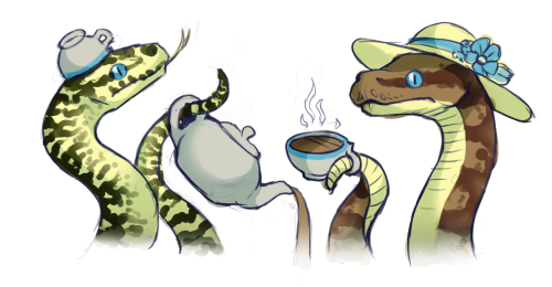 julia-morgue: skullbird: Snek tea time. sonofqueen
