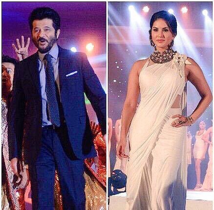 Great time at #ibja fashion show last night! @AnilKapoor sir they should have made U a diamond crown lol #kingofibja by sunnyleone