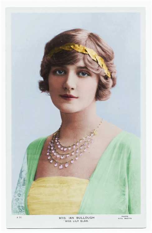 Lily Elsie.Photographed by Rita Martin, c. 1913.Colored by Lombardie Colorings._____________________