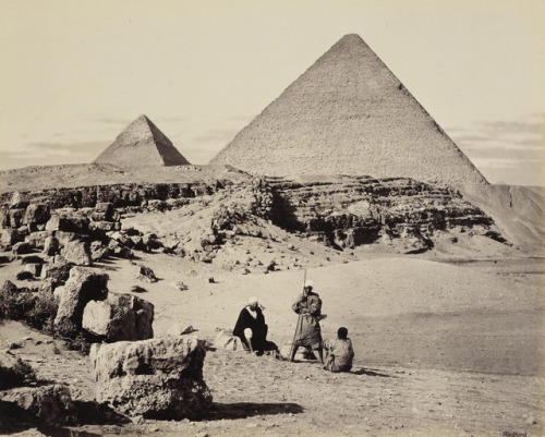 Nomads at the pyramids of Giza, circa 1862. 