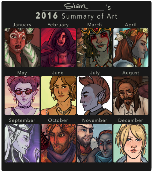 Art highlights from last year! I’ve gotten a bit more adventurous with colours, and a better u