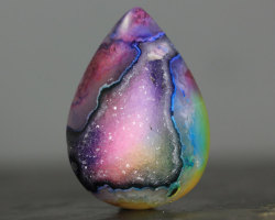 frozenfaery:  mineralia:  mineralists:  Colorful Druzy Quartz Cab  Say what?  u mean ‘dragon egg’ right 