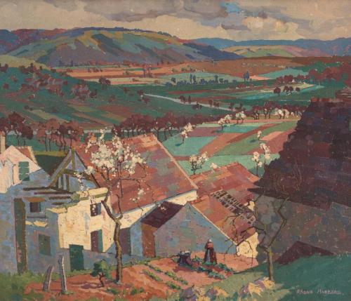 pintoras:Rhona Haszard (New Zealand, 1901 - 1931): The Marne Valley (c. 1927) (via Auckland Art Gall