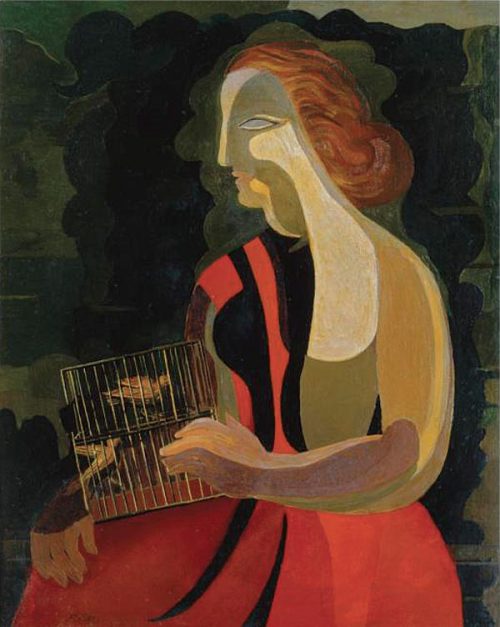 aleksandra-ekster:Woman with birds, Aleksandra EksterMedium: oil,canvas