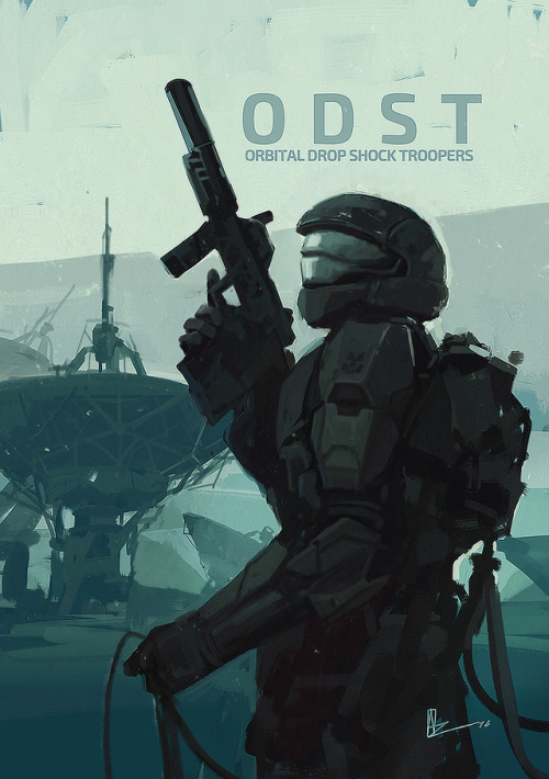 sturmgewehrr:amirzand:Orbital Drop Shock Trooper/ this is my third fan art from Halo ODST so far …th