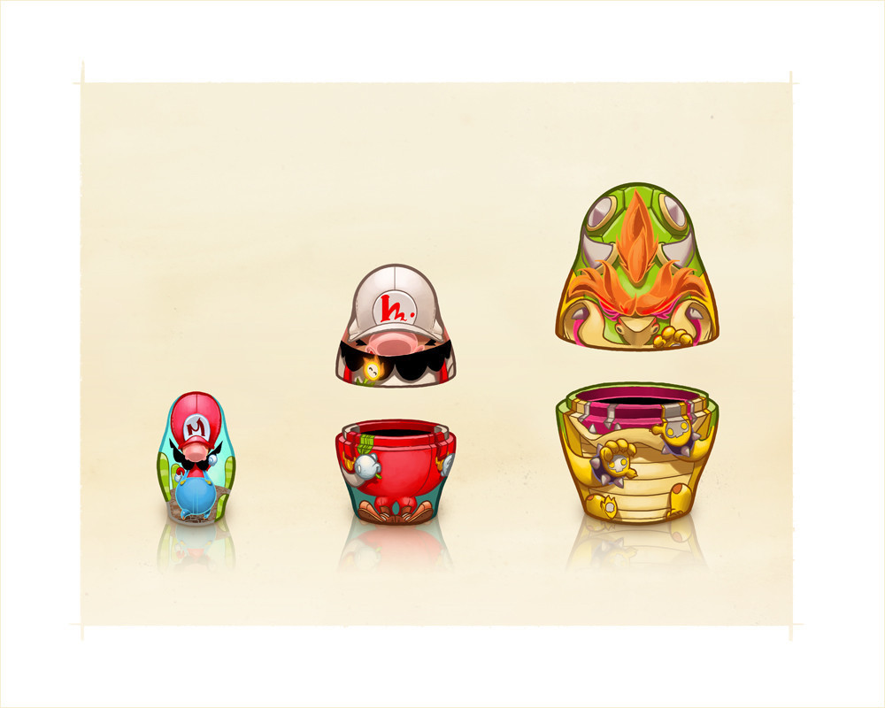 it8bit:  Gaming Matryoshka Dolls  Created by Andrew Wilson Part of the Bottleneck