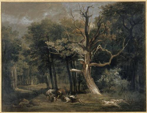 wetreesinart:Jean Baptiste Oudry (Fr. 1686-1755), Chasse au loup en forêt, 1748, huile sur toile, Na