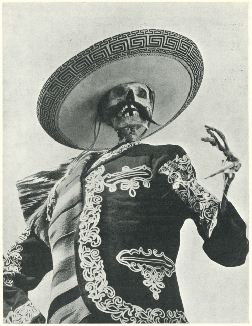 Mexican Skeleton In A Fancy Jacket And Sombrero. Image From “Thunder Over Mexico,” Sergei Eisenstein,