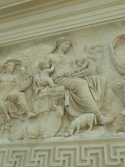 Ara Pacis Augustae - Panel of TellusThere has been a lot of speculation on identity of seated goddes
