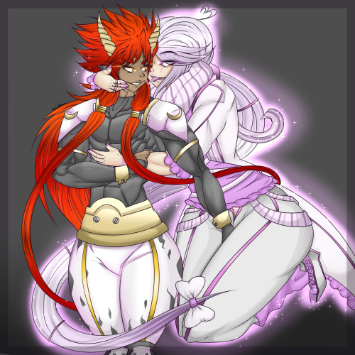 gleamingrose:    Aeeeyyy Something a little bit different~ Yaoi \OvO/~A Picture of my baby Diamond with the awesome dragoonrekka’s Reddo, Diamond had a hard time choosing between Reddo and Shilva but hes a big fan of long hair. Im sure Diamond would