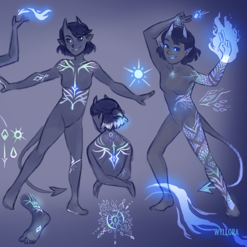 New patron means new tatts means I get to throw myself into designing glowy magic markings ✨