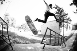 asmithphotography:  Leo Romero first try on a gap to rail in Kansas City. 