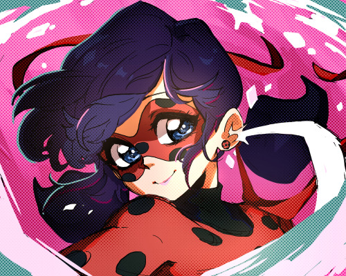 Miraculous Ladybug fan art (testing out a composition for a painting and went a little too far with 
