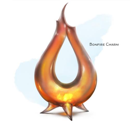 the-griffons-saddlebag: ! Bonfire Charm Wondrous item, common ___ This fiery glass sculpture is 4 in