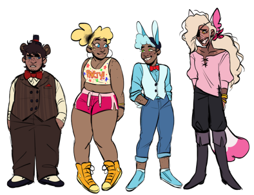 lesbianchicas:some human au designs!! 