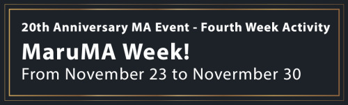 20th Anniversary MA Event - Fourth Week Activity From November 23 to November 30 Wednesday - Let&rsq