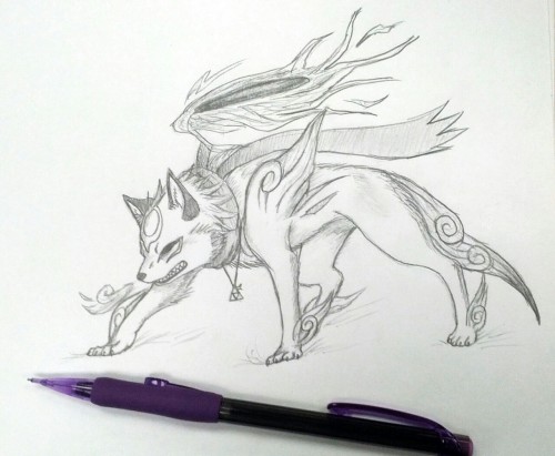 Okami Waker!! I've Been Playing Okami A Lot So Um Yeah.... Yayyy~ Sketch Drawing!