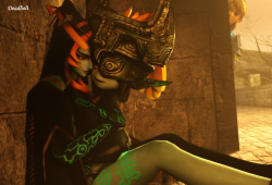 deadboltreturns:  Midna indeed loves herself… probably a little too much.  Click Picture for Full Resolution Note: This was an anonymous request for Midna self-cest. I’m assuming this is what he meant since there are 2 forms of midna. Again, much