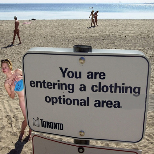 nude-vacations: benudetoday: Clothing optional areaYou are entering a clothing optional area 