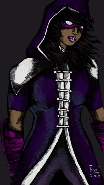 Huntress, my favourite girl from Birds of Prey.Peculiar bit about this one; I first started working 