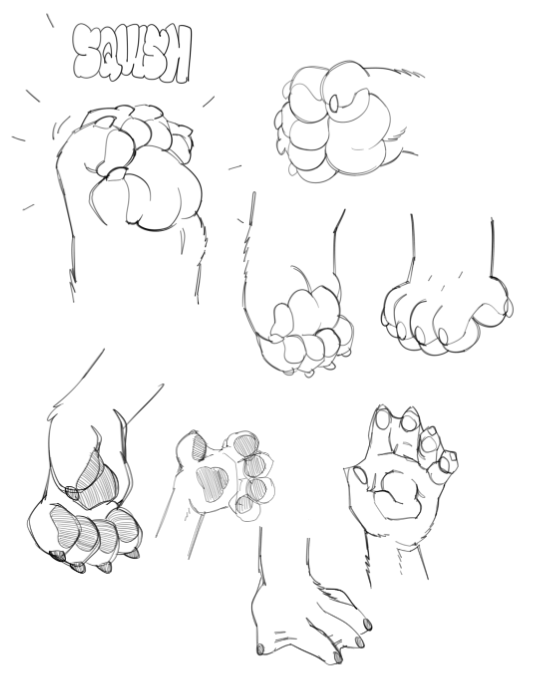 In the later half of my current sketchbook I’ve been doodling a lot of paws and