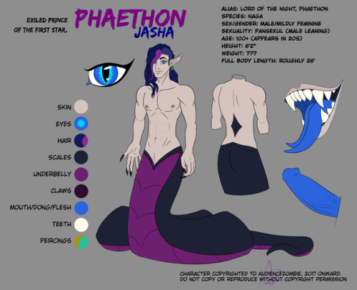 Reference sheet I just recently finished for one of my 26564232463 OCs. That is also the first maw I’ve ever drawn that I’m actually proud of.Character and artwork © AudienceZombieDO NOT USE OR REPRODUCE WITHOUT FULL PERMISSION.