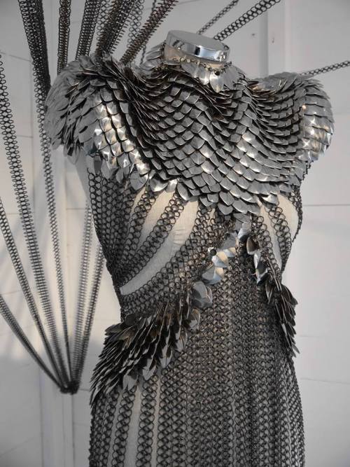 sixpenceee:This is an Armored dress. Designer: Fannie Schiavoni.