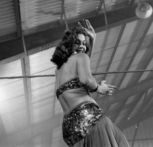 vintagegal:  Egyptian belly dancer and actress Samia Gamal opening In Dallas, 1952 