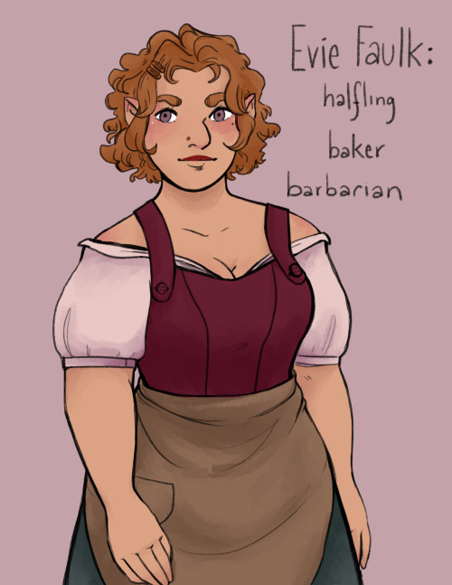 I’m really digging my halfling barbarian. Her rage comes from a background working in customer/food 