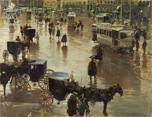 Enrique Martínez Cubells - La Puerta del Sol, Madrid - 1902