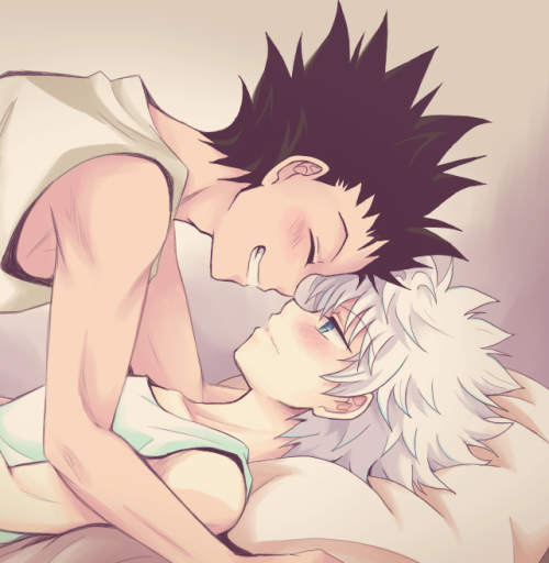 Happy killugon day! (*´∇`) Have some aged-up almost-suggestive nose cuddles…;;;