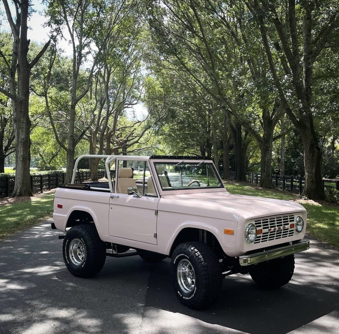 LoveShackFancy Partners with Vintage Bronco, Creates a One-of-a-Kind Pink  Car 