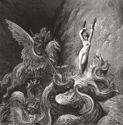 mybluewindow:Gustave Doré - “Ruggiero Rescuing Angelica”