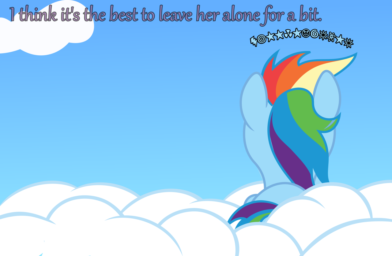 magical-loyalty:  Fluffy cloud and grumpy pony^^   D’aww~ GwumpyDashie~! &gt;w&lt;