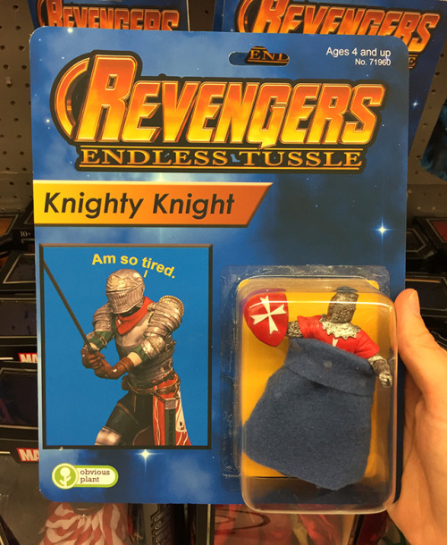 obviousplant:I made some bootleg Avengers toys! Limited edition. You can buy them here.   Tag yourselves.I’m Knighty Knight.