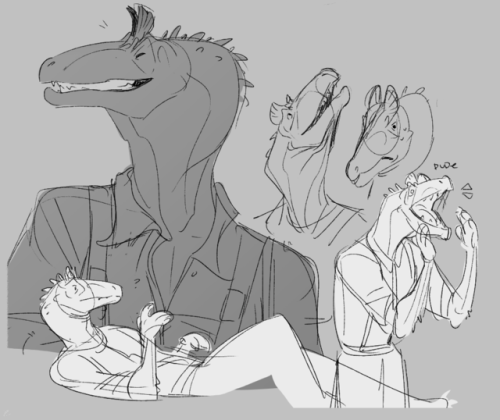 orcafall:hope u all like dinosaur furries!!! here’s some self indulgent characters i made for myself, i love them