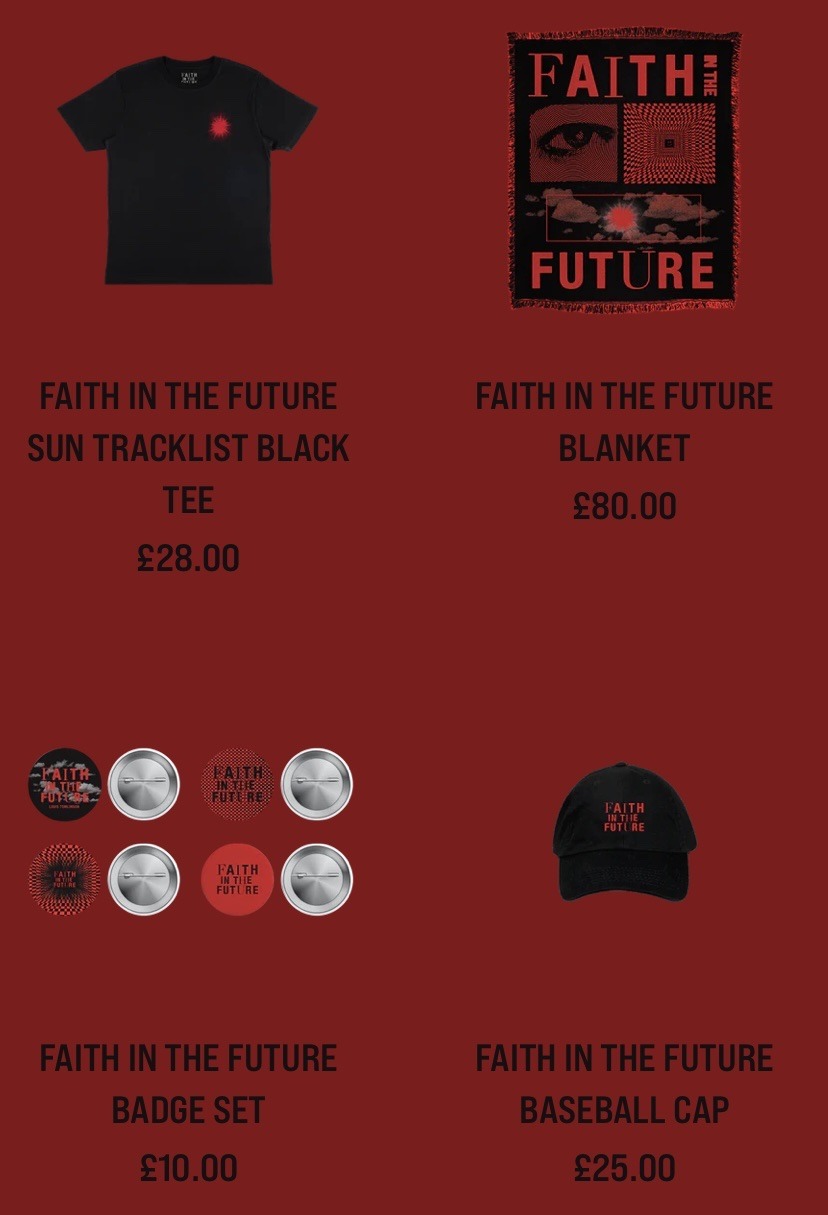 Faith In The Future Tour Tracklist 2023, Louis Tomlinson Merch