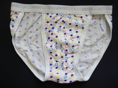 seriousunderwearcollectors:  WHITE WITH COLOURED CIRCLES &amp; DOTS JOCKEY “BUBBLE MA