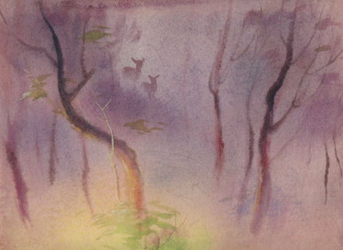 scurviesdisneyblog:Bambi concept art in tribute to legendary Disney artist Tyrus Wong (1910-2016)