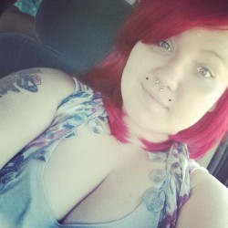 sheiseverythingbutalady:  No makeup no problems. #natural #redhair #boobs #septum #angelbites