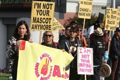 ruthhopkins:From today’s #notyourmascot rally in Santa Clara, via @shannonlusty2