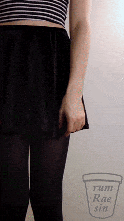 rum-rae-sin: A peek beneath the skirt Higher quality gif
