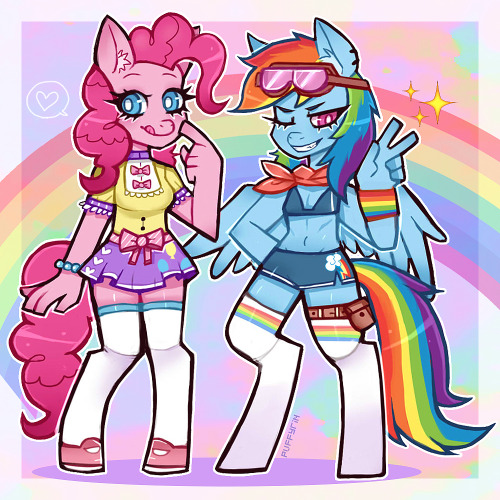 puffyrin:  Pinkie and Dashie   ✨  